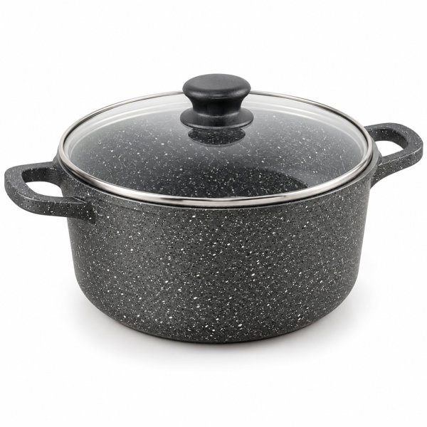 Granite Pot with Glass Lid