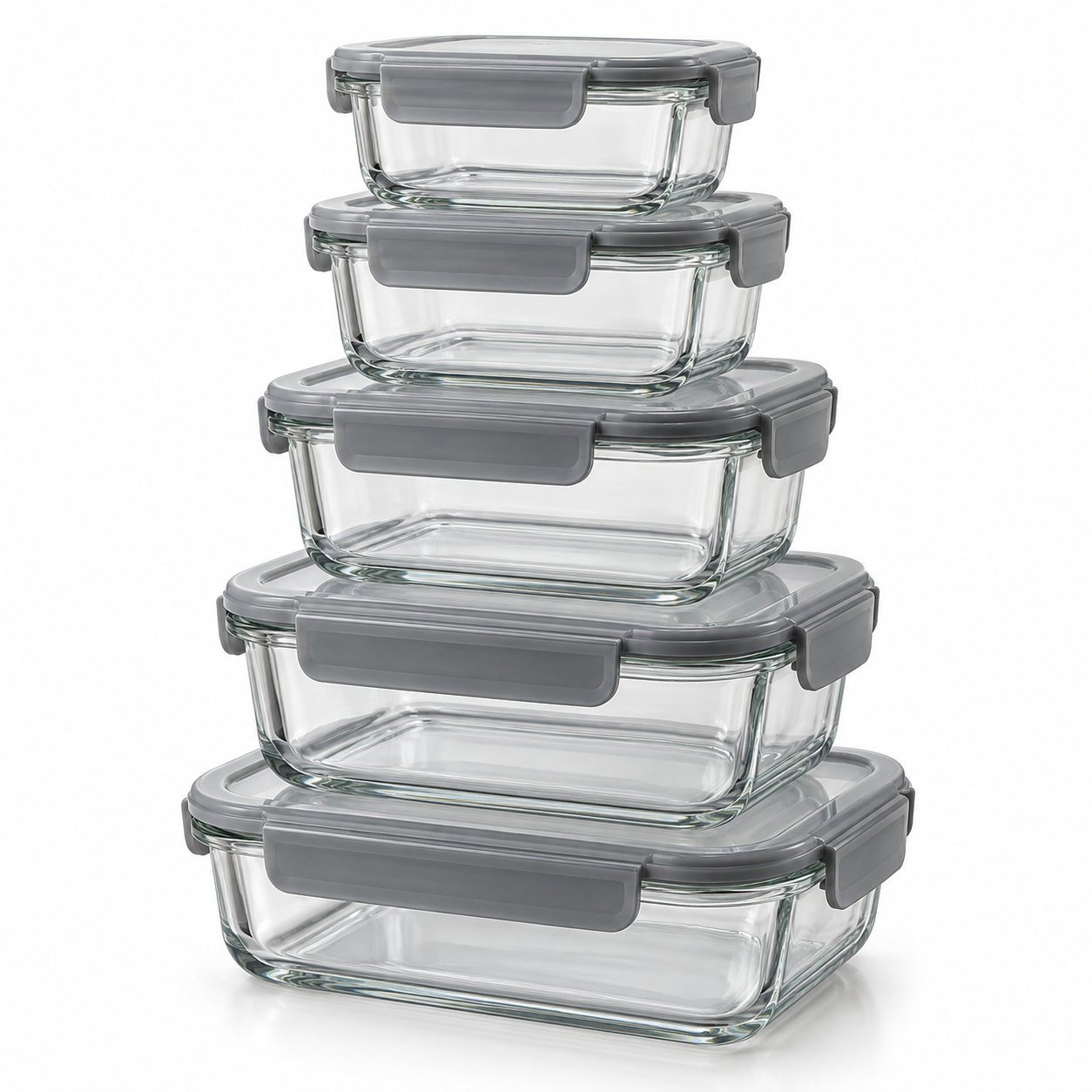 5-Piece Glass Food Containers